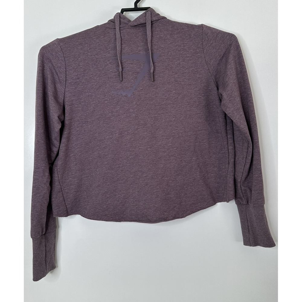 Gymshark‎ Crop Hoodie Women's Medium Pullover Activewear Cross Back Purple